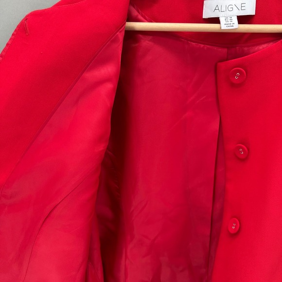 ALIGNE Daphne Long Waisted Red Blazer Womens 14 Academia Office Capsule Luxury - Picture 6 of 10